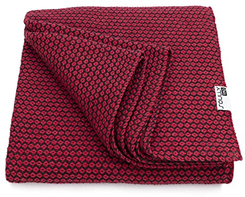 Sofaüberwurf aus 100 % Baumwolle, vielseitig einsetzbar, für Strand, Yoga, Reisen, Camping, Picknick, mehrfarbig, für den Innen- und Außenbereich, strapazierfähig, 150 x 210 cm, Rot