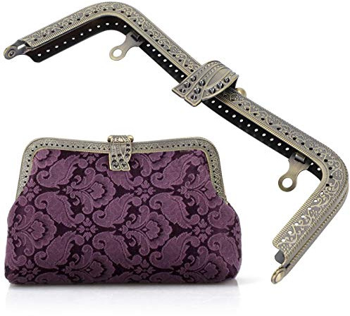 Tissting Marco de Monedero de Metal, Cierre Bolso Vintage Bronce 20cm