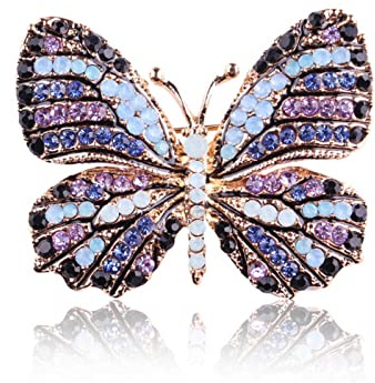 Sttiafay Bunte Strass Schmetterling Brosche Kristall Hochzeit Brautstrauß Brosche Pin Accessoire Retro Emaille Pin Geschenke für Sie