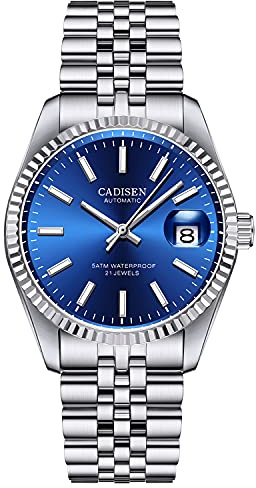 CADISEN Automatik Uhr Herren Mit Gangreserve Mechanische MIYOTA 8215 Edelstahl Saphirglas