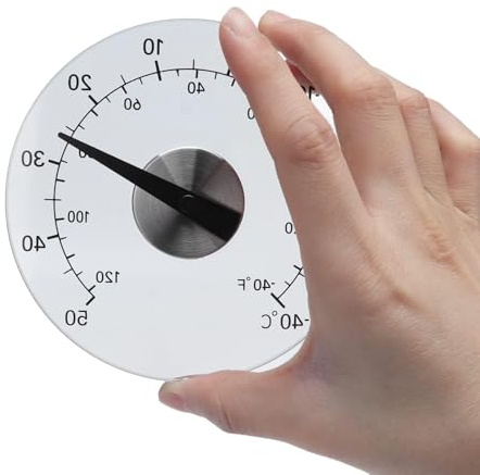 Cyrank Indoor Outdoor Transparent Window Thermometer, Garden Thermometer Window Thermometer for Outside Temperature for Farm Home Office Patio