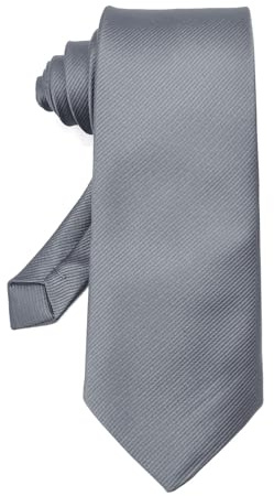 Peslogy Classic Mens Solid Ties Formal Neck Tie for Business Wedding Interview Office Wear - Grey