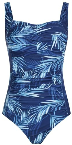Aidotop Womens One Piece Swimsuit Tummy Control Swimwear with Retro Ruched Monokini Bathing Suits（12Navy Blue,M）