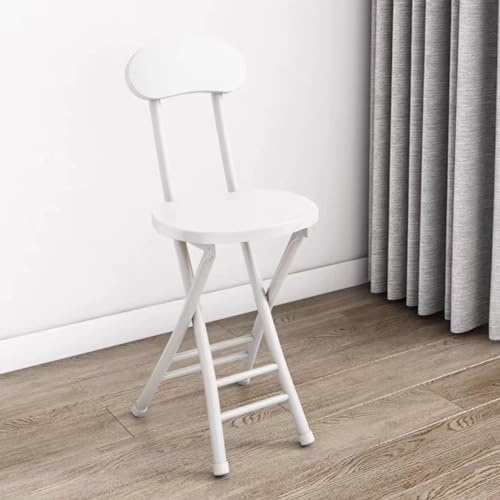 Sgabello da Bar Pieghevole for La Colazione, Sedia Alta da Bancone con Schienale, Sgabelli De Cucina con Poggiapiedi for caffè, Negozio, Bistrot 77 * 33 * 25cm (Color : White)
