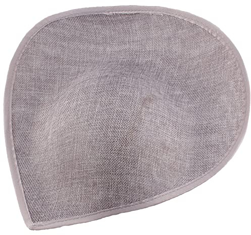 URTERYSER Hutbasis, Fascinator-Basis, DIY-Untertasse, Sinamay-Hut-Basis, Tropfenform, Sinamay-Untertasse, Hut-Basis, Grau, 49.00 * 35.00 * 2.00CM