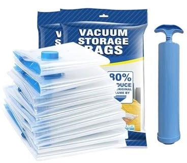 1 Pack Vacuum Storage Bags, Space Saver Bags with Airtight Valve and Hand Pump, Save 80% Space, Clear(Size:50cm x 90cm)