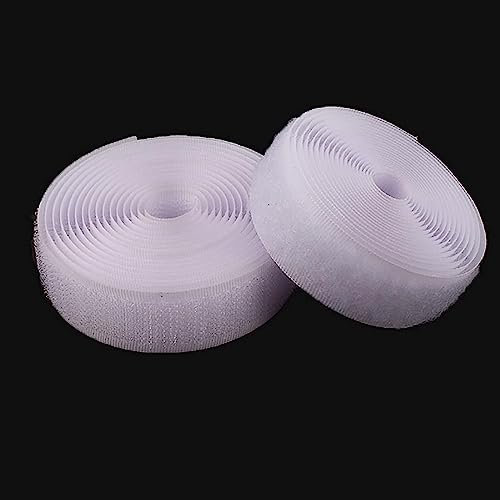 XUSHIQMG Sew-on Tape Hook 20mm Wide Roll of Hook and Loop Tape, Non-Adhesive Nylon Tape, for Sewing Clothes Fastening Cushions-White||2cm*10m