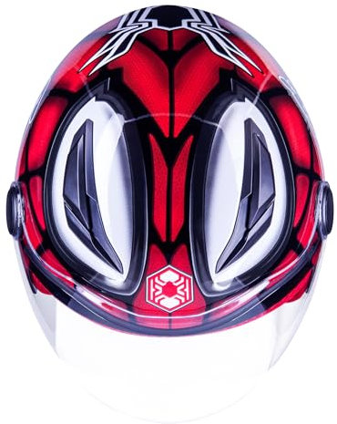 one by Camamoto | Spiderman-Helm für Kinder, zugelassen, Motorrad und Roller, Größe XL (53–54 cm), mikrometrischer Verschluss, Junior