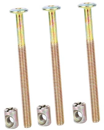 10 Stück Möbelbefestigungs-Verbindungsschraube M6 Kohlenstoffstahl-Möbelschrauben mit Zylindermuttern Dübelmutter-Verbindungselement (100mm)