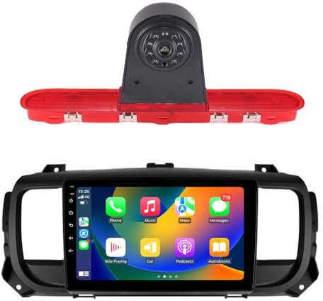 9 Android Auto GPS Radio Navigator Carplay Replacement for Toyota Proace Citroen Jumpy Kasten Spacetourer Peugeot Expert Kasten with Bluetooth FM USB TPMS SWC WiFi DVR RDS Dab+caméra de Voiture