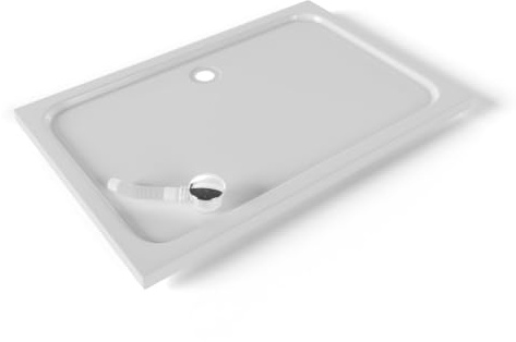 Plato de Ducha Acrílico 80x120 cm Blanco – Antideslizante, Antibacteriano, Textura Lisa – Incluye Válvula y Rejilla | Moments of Glass