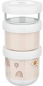Mepal Snackbox Stack 3 pieces Mio, Stack as many as you need, Microwave and Freezer Safe, Leakproof, 100 and 175 and 275 ml, Sunshine and Rainbow