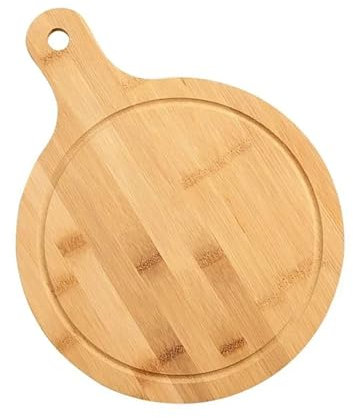 Tabla De Quesos Tabla for servir Pizza de madera, tabla de cortar con mango, plato de pastelería for pan, bandeja for aperitivos y carne, accesorios de herramientas de cocina, 1 ud. Para Alimentos Coc
