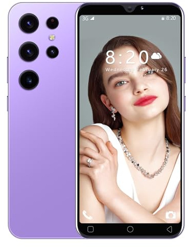 JoyHandy Cheap Mobile Phone, 5.0 IPS Display, 16GB Expandable to 128GB, Dual SIM Free Unlocked, Dual Camera, WIFI/Bluetooth/Face ID Cheap Cellphone (Purple)