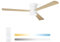 Noaton Ventilateur de plafond avec lumière et télécommande, bois naturel, 3 pales, silencieux, Ø132 cm, mode hiver-été, moteur DC 34 W, 6 vitesses, minuterie, LED dimmable 22,9 W