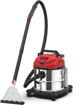 Teppichreiniger mit 20L Tank, 1200W, HEPA-Filter, 17 KPA Saugkraft, für Teppiche und Polster, Red