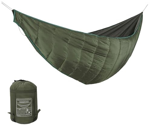 REDCAMP Hängematte Underquilt, 3-Jahreszeiten, 5°C bis 20°C, warm, Grün | ultraleicht Unterdecke, Kälteschutz, Wärmeschutz, tragbar, kompakt, langlebig, für Outdoor Camping Wandern Reisen, weich