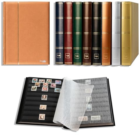 Prophila metallic edition stamp album (new) 64 black sides, padded bronze cover