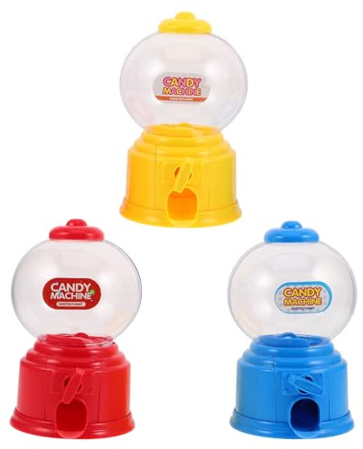 GOTTAJOY 3pcs Mini Candy Dispenser for Kids Plastic Sweet Vending Machine Party Favor Weddings Birthdays Snacks Container Toy