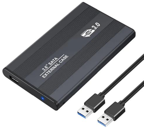 Caja de discos duros externos de 2.5 pulgadas USB 3.0/USB 2.0 para discos duros externos de 2.5 pulgadas para PC, portátil, carcasa SSD portátil