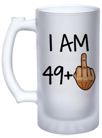 Funny 50th Birthday Gift idea, for Men and Women Turning 50 Years Old as a Joke Birthday Celebration,16oz Frosted, Tankard, Stein, Pint Beer Glass/Mug.