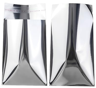 WACCOMT Pack självförseglande Mylar Poly Mailer små metalliska aluminiumfoliepåsar fraktkuvert för fraktförpackningar (100, 8 x 11 2,5 cm (3,15 x 4,33 + 0,98 tum))