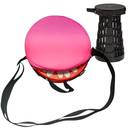Bas Compact SCOOL Livraison - 10.63x1.18 Pouces Tissu Brossé Éponge, Sac Rond Léger | Tabouret Tripode Pliant Camping Randonnée Voyage pour Randonnée