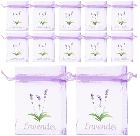 LOORGVEL 30 Pezzi Sacchetti Per Bomboniere Con Coulisse Bustine Per Erbe Aromatiche Lavender