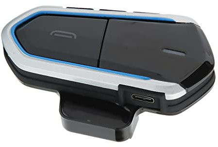 BONKZEBU Auriculares para Motocicleta Amplificador de Sonido de Alta Potencia Micrófono a Prueba de Viento Botón Grande Llamadas Manos Libres ABS Negro