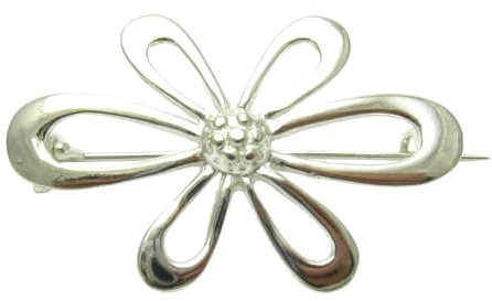 Sterling Silber Brosche Blume massiv 925 Empress