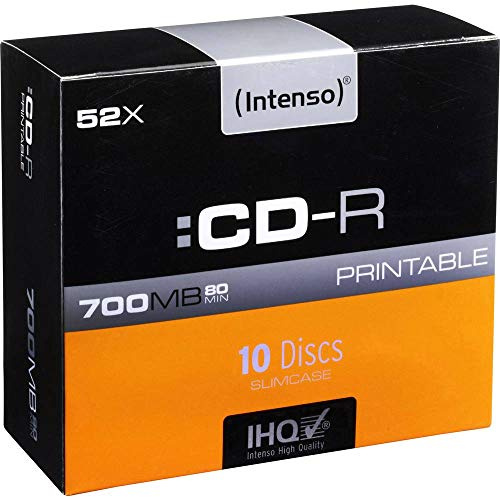 Intenso 1801622 CD-R 80 blanko 700 MB 10 Stück Slimcase bedruckbar