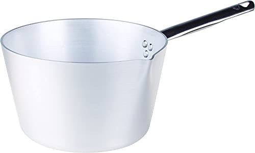 Pentole Agnelli ALMA10920 Casseruola Conica con Manico in Acciaio, Alluminio Professionale 3 mm, 20 cm