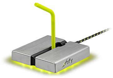Xtrfy B1, Mouse Bungee für Gaming-Maus mit LED-Beleuchtung, Xtrfy Yellow | USB-Hub mit 4 Anschlüssen, Flexibler Kabelhalter, Robuster Standfuß, Optimiert für Esports, Rutschfest, für mehr Komfort