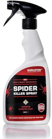 Karlsten Spider Killer Repellent Spray High Strength Spider Killer- Lasts 6 Weeks On Surfaces Kills All Types of Spiders Ideal for Indoor and Outdoor Use - 500ml HSE Registered 10668