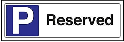 vsafety 74036 ax-r Allgemeine Parken Schild, RESERVIERT, starrer Kunststoff, Landschaft, 300 mm x 100 mm, schwarz/blau