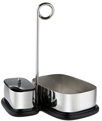 Alessi VS07 2 Bibo Set mit Tee- und Kaffeeaccessoires, bestehend aus: Zuckerdose und Mehrzweckbehälter. Melamin und 18/10 Edelstahl.