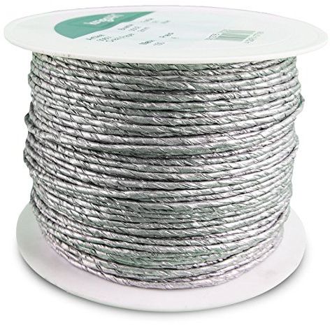 KragoART Crazy Paper 2 mm - 100 m Spindel, Papierkordel mit Drahtkern eignet Sich zum Basteln, Floristik, Dekorieren (Silber)