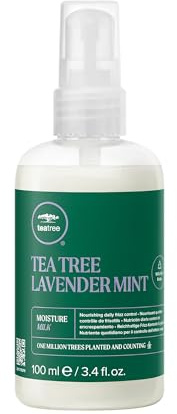 Paul Mitchell Tea Tree Leche hidratante de lavanda y menta, cuidado del cabello sin enjuague para cabello ondulado, rizado y encrespado natural, loción diaria para cabello seco, 100 ml