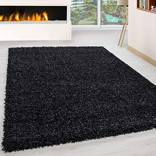 HomebyHome Shaggy Teppich 300x400 cm XXL für Wohnzimmer - Shaggy Teppich Hochflor Anthrazit Extra Weich und Flauschig - Langflor Groß Teppiche für Schlafzimmer, Esszimmer, Küche, Flur - Carpet, Halı