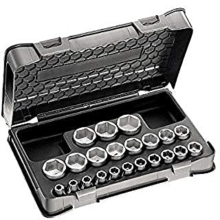 USAG U02359222- -235 1/2 EN/C22 - Surtido de llaves de vaso de boca hexagonal en estuche de ABS (22 pzas.)