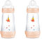 MAM A138 Easy Start Anti-Colic Bottle, Patented with SkinSoft™ Ultra Soft Silicone Teat, for Babies from 2 Months, Pink, Self-Sterilising in 3 Minutes, 260 ml, 2-Pack