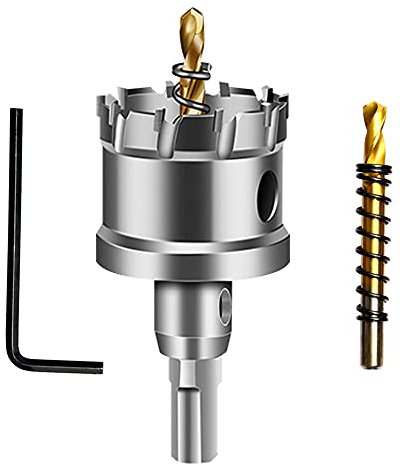 ASNOMY 35mm Scie à Cloche en carbure de tungstène, TCT Foret de scie trépan avec 2 forets pilote plaqués titane pour acier inoxydable, feuille, métal