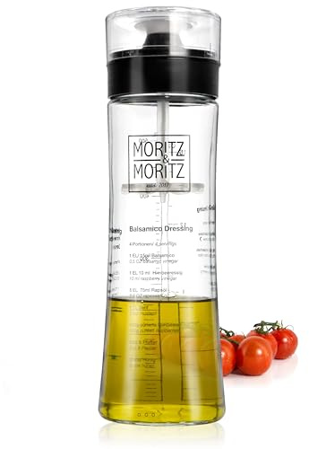 Moritz & Moritz Vaso Mezclador de Aliños 500 ml - Vaso Mezclador con Escala, 3 Recetas en Alemán e Inglés, Antigoteo, a Prueba de Fugas, apto para Lavavajillas - Para aliños de Ensaladas y Salsas