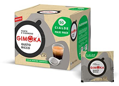 Gimoka - Compatibile Per Easy Serving Espresso - Cialde Ese 44-50 Cialde - Gusto RICCO - Intensità 13 - In Carta Compostabile
