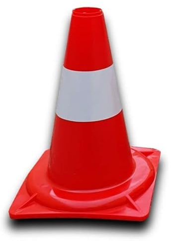Cono stradale in plastica per delimitare aree h 30 cm - bianco rosso