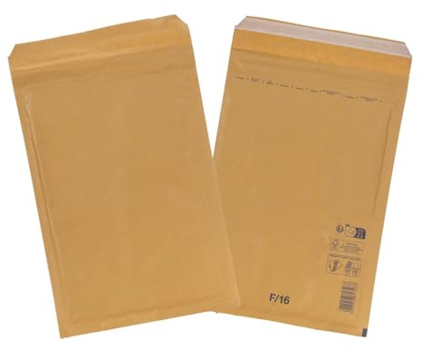 smiley pack Luftpolstertaschen Größe F6 Braun 240 x 350 mm (100 Stück) | gepolsterte Versandtaschen mit Selbstklebeverschluss – passend für A4+
