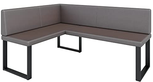 FURNISTAR Eckbank Akiko Metal - Eckbankgruppe für Ihrem Esszimmer, Küche modern, Sitzecke, Essecke. Perfekt für Küche, Büro und Rezeption. Solide und Starke Verarbeitung. (Soft 30, 128x168cm Links)