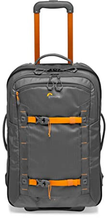 Lowepro Whistler RL 400 AW II Robuster Kamera-Trolley aus Recycling-Material, Hochbelastbare Rollen, Wetterfeste Hülle, Kameratasche für den Professionellen Einsatz, Passend für 15 Laptop, Grau
