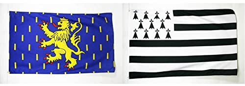 AZ FLAG Drapeau Franche-Comté 150x90cm - Drapeau Franc-Comtois - Province 90 x 150 cm - Drapeaux & Drapeau Bretagne 150x90cm - Drapeau Breton - France 90 x 150 cm Polyester léger