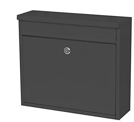 Black Iron Mailbox,Wall-Mount Mailbox,Large Capacity Mail Box,Galvanized Steel Rust-Proof Metal Post Box,Mailboxes for Outside